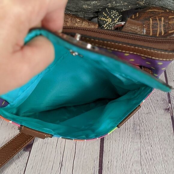 Lily Bloom Geometric Pattern Crossbody Bag Purse - Picture 5 of 11